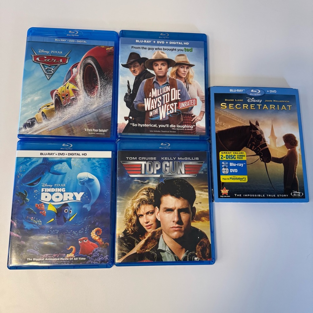 Mixed DVD Blu-Ray 5 Movie Collection Includes Disney And More
